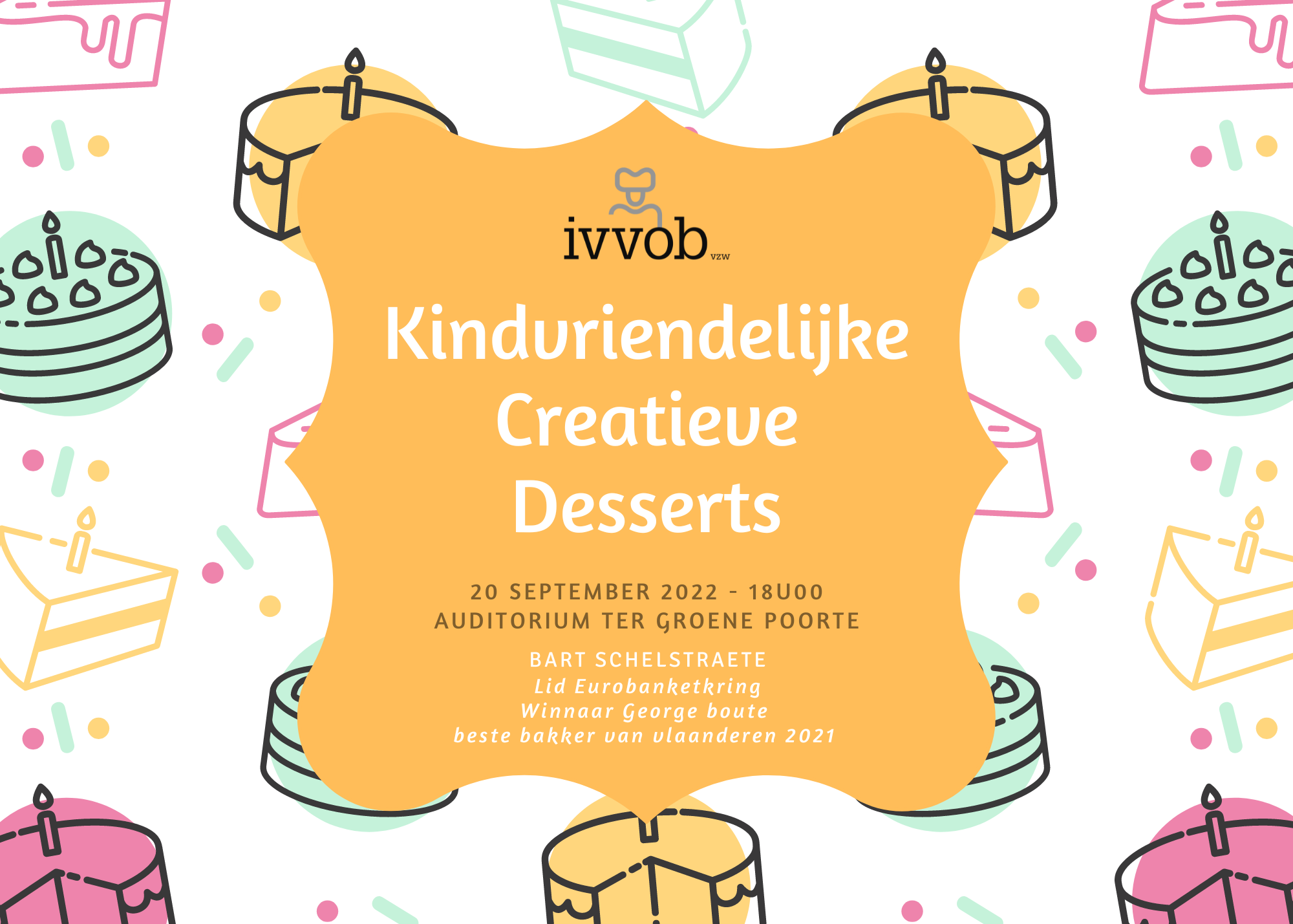 Affiche kindvriendelijke creatieve desserts
